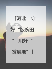 河北：守好“饭碗田” 用好“发展地”
